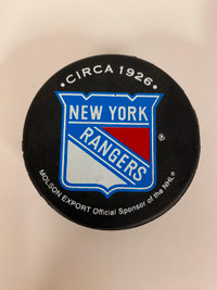 Vintage Circa 1926 New York Rangers Molson Export Puck