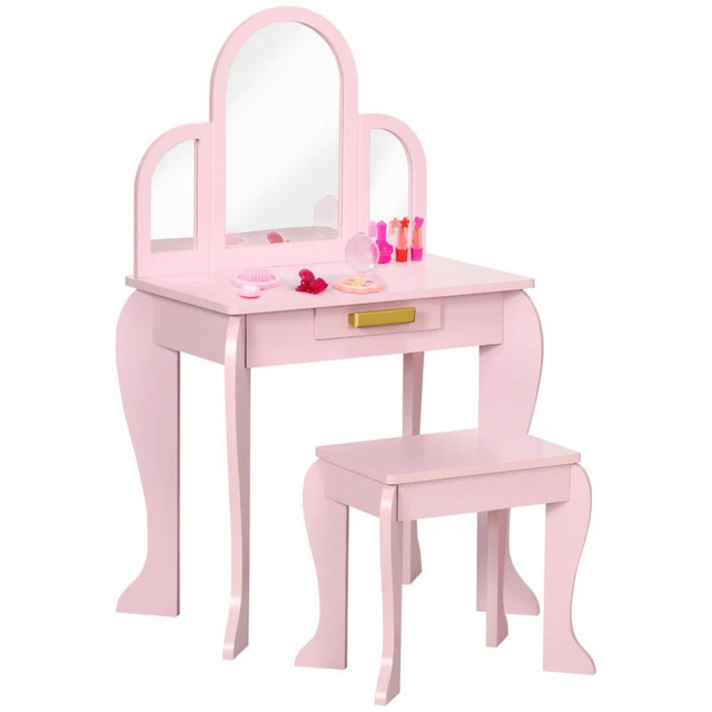 Kids Dressing Table and Chair Set, Girls Dressing Set, Makeup De in Dressers & Wardrobes in Markham / York Region - Image 2