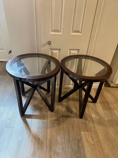 2 Round Side Tables, View more