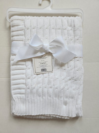 Baby Mode White Cable Knit Blanket BNWT