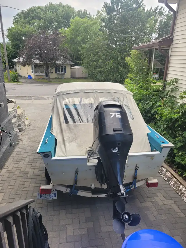 Boat motor and trailer in Powerboats & Motorboats in Sudbury - Image 6