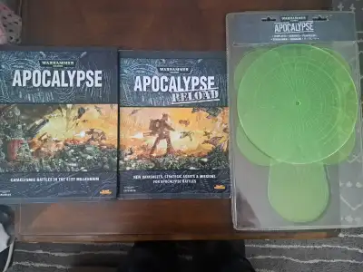 Original rulebook for Apocalypse (2007) and Apocalypse Reload (2008) plus Apocalypse blast templates...