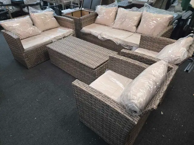 6-Piece Patio Sofa Set with Storage tables 62863262745729122