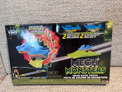 Get ready for high-octane excitement with this brand-new Speed Kings Mech Monsters Drag Race Track,...