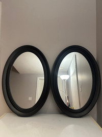 Two Framed Oval Wall Mounted Mirror