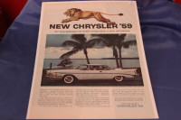 1959 Chrysler Saratoga 2 Door Hardtop Original Magazine Ad