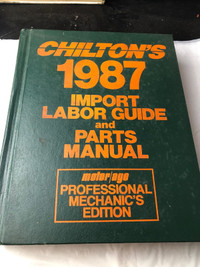 CHILTON 1980-1987 IMPORT CAR LABOUR GUIDE & PARTS MANUAL #M1172
