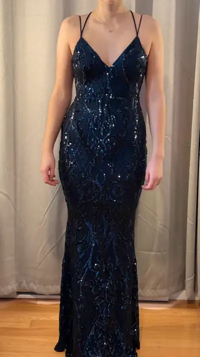 Prom formal navy dress size small new, View more