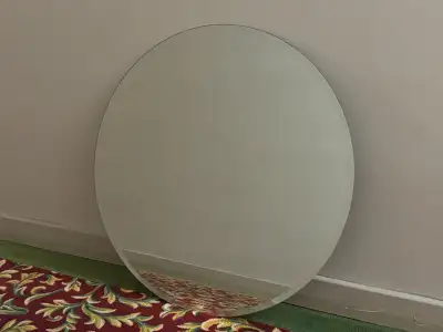 Simple, modern, and stylish round mirror from IKEA. Works great in bathrooms, bedrooms, entryways, o...