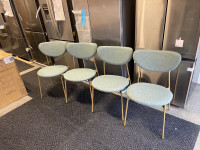 4 NEW Light Teal Upholstered Dining Chairs