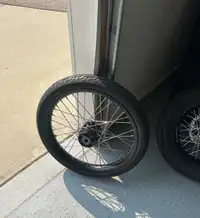 Harley spoke rims and tire 