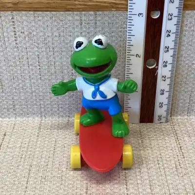 Vtg McDonalds Sesame Street Kermit the Frog w/ Skateboard Toy, View more