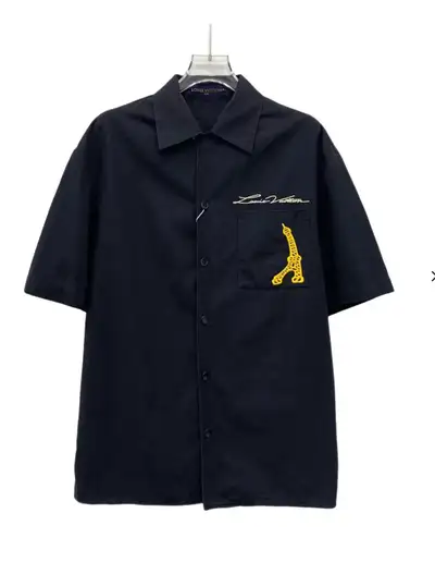 MENS BLACK BUTTON UP LOUIS VUITTON COTTON SHIRT SIZE 4L, View more