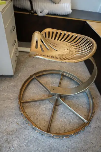 One-of-a-Kind Antique Tractor Wheel Chair, View more