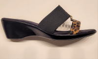 Women's size 8.5 Leopard accented wedge-