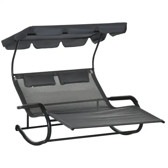 Patio Outdoor Bed, Outdoor Chaise Sun Lounger for Two Person wit in Patio & Garden Furniture in Markham / York Region - Image 2