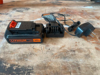 Black + Decker 20v Battery & Charger