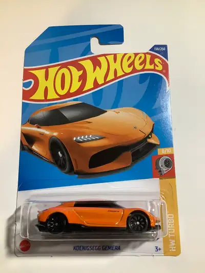 Hotwheels orange Koenigsegg Gemera from the Turbo series. New in package. deal if you buy multiple l...
