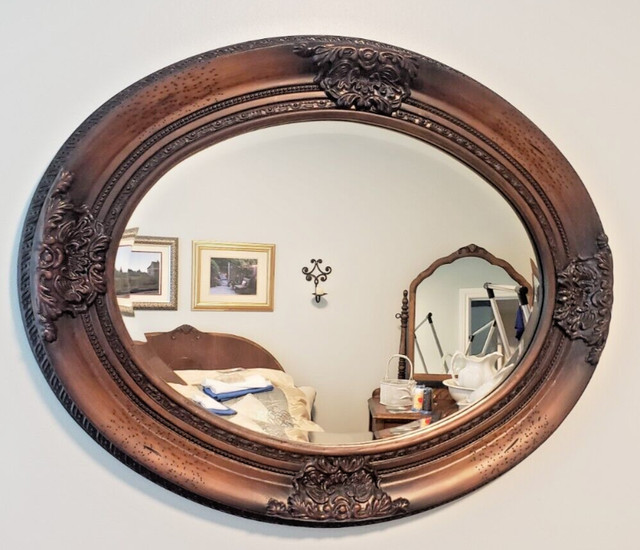 Renwil MT899 Copenhagen Cherry Wood Beveled Oval Mirror 30"x24" in Home Décor & Accents in Brantford