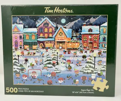 Tim Hortons 2023 “A Snowy Timbits Night” 500 Piece Puzzle - New, View more