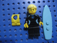 Lego Surfer Minifigure Surfboard
