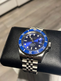 Seiko submariner bluesy mod automatic watch