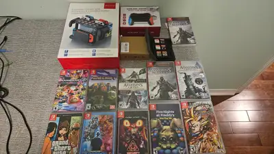 Nintendo Switch OLED Premium Bundle – 11 Games, 2 Joy‑Cons, Case, View more