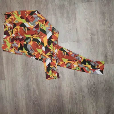 Multicolor cat leggings medium 8 to 12 fit
