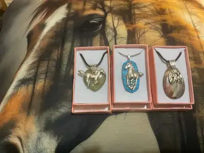 NEW HANDMADE BEAUTIFUL LADIES HORSE STONE NECKLACES - $20.00 ea., View more