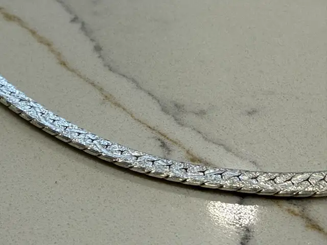 925 Silver Necklace. Made in Italy. 16” stamped. 6.4 gram in Jewellery & Watches in Ottawa - Image 5