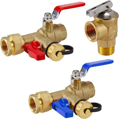 NEUF: Kit vanne service chauffe-eau sans réservoir laiton, View more