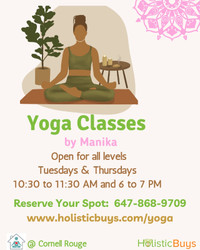 YOGA CLASSES - For all levels in Cornell Rouge, Markham