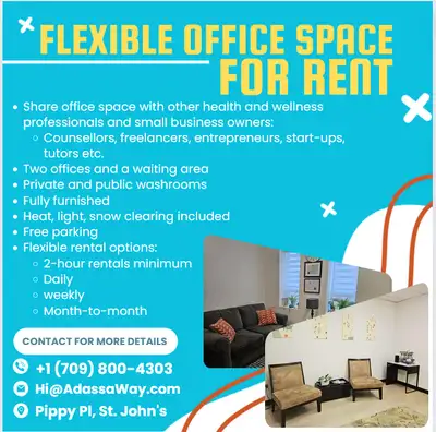Flexible Office Space for Rent - centrally located close to the Avalon Mall - free parking - heat, l...