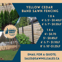 Yellow Cedar Full Sawn Fencing