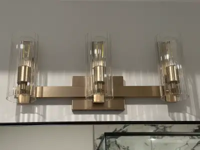 KICHLER JEMSA 3 LIGHT VANITY IN CHAMPAGNE BRONZE - NEW IN BOX, View more
