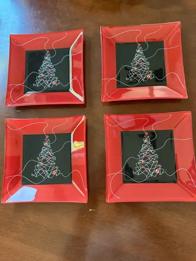 Set of 4 Cute Christmas themed snack plates - $10 for , View more