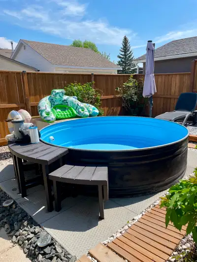 You read that right! STOCK TANK POOL FOR SALE! Selling Our Galvanized Metal 8ft X 2ft Stock Tank. AS...