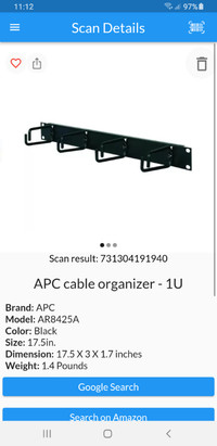 APC CABLE ORGANIZER 1U