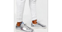 New Adidas Unisex Leather Metallic Silver Stan Smith Shoes