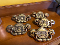 Vintage Acorn Chippendale Drop Bail Cabinet Handles Drawer Pulls