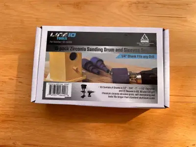 Line 10 Tools -16 Pack Blue Zirconia Sanding Drums and Sleeves, View more