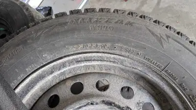 Set of 4 winter Tires on rims, bought last year at Canadian Tire. Used for only 1 winter and barely...