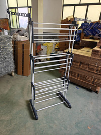 Clothes Foldable drying rack available in grey or blue 