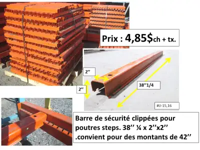 barre de sécurité clippée pour poutres step et montants 42'', View more