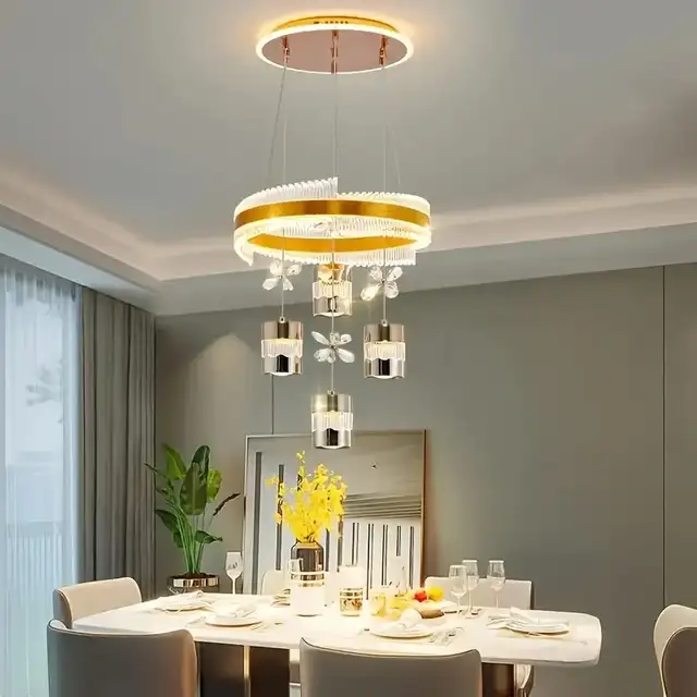 Modern LED Chandelier with Color-Changing Functionality (Golden) in Indoor Lighting & Fans in Kitchener / Waterloo - Image 2