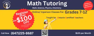 OCT Tutors (Grades 7-12) Math, Physics and Chemistry