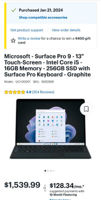 Microsoft - Surface Pro 9 - 13" Touch-Screen - Intel Core i5 - 1