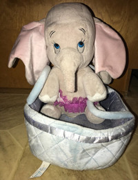 Plush Disney Babies Dumbo Elephant and Baby Crib