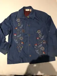 Women embroidered denim jacket/blazer size 10 
