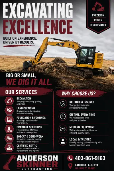 Excavation, Septic, Skidsteer & Trenching Services, View more